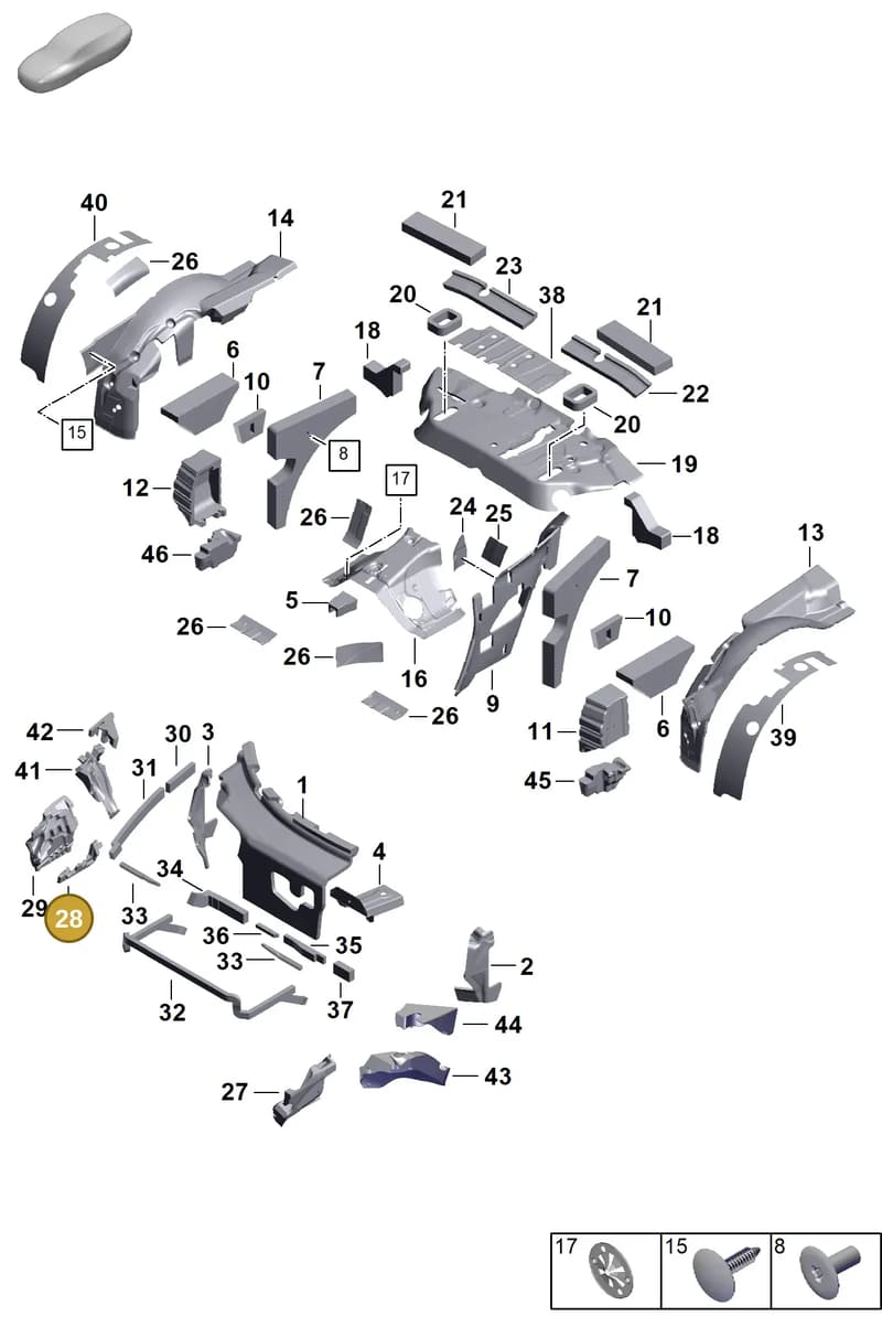 992867683B — Porsche 911 (2024-2025) diagram p63807445, position 28