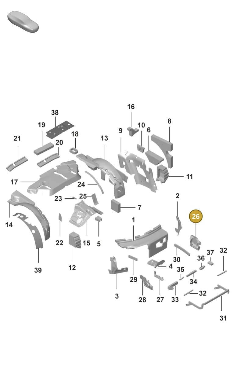 992867684A — Porsche 911 (2020-2022) diagram p53807800, position 26