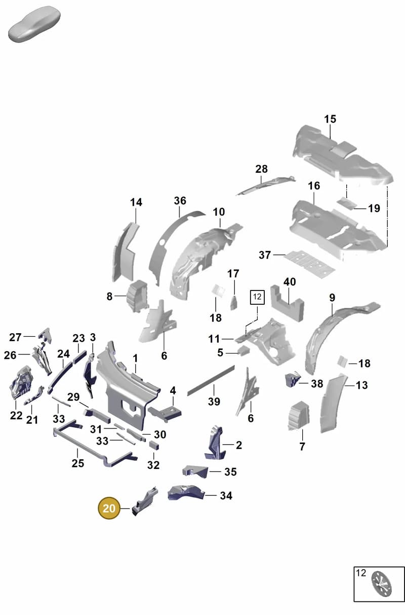 992867684B — Porsche 911 (2024-2025) diagram p63807450, position 20