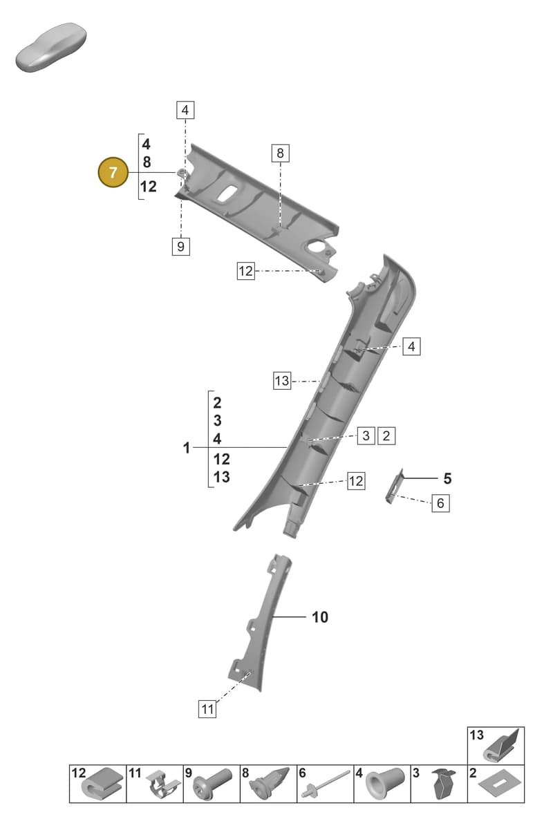 992867704EOT2 — Porsche 992 Sport Classic (2020-) diagram p53807210, position 7
