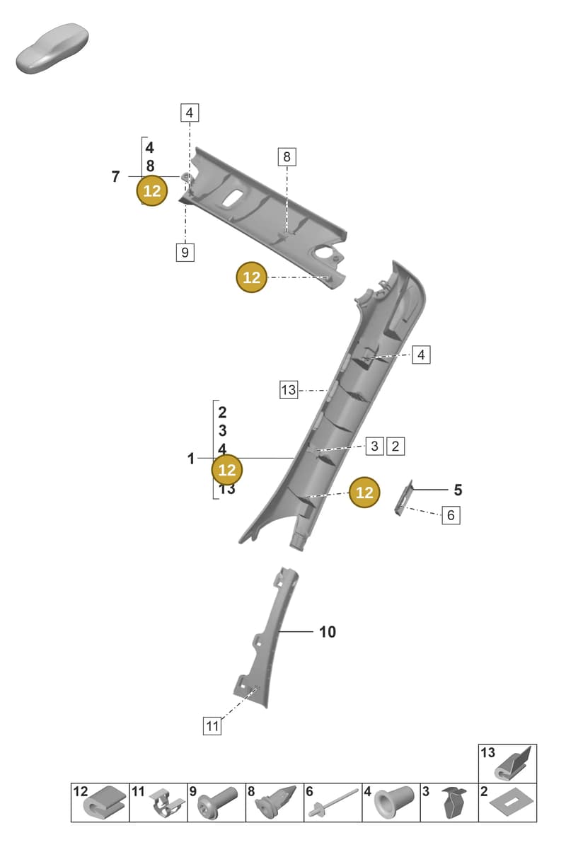 992867816 — Porsche 911 (2020-2022) diagram p53807210, position 12