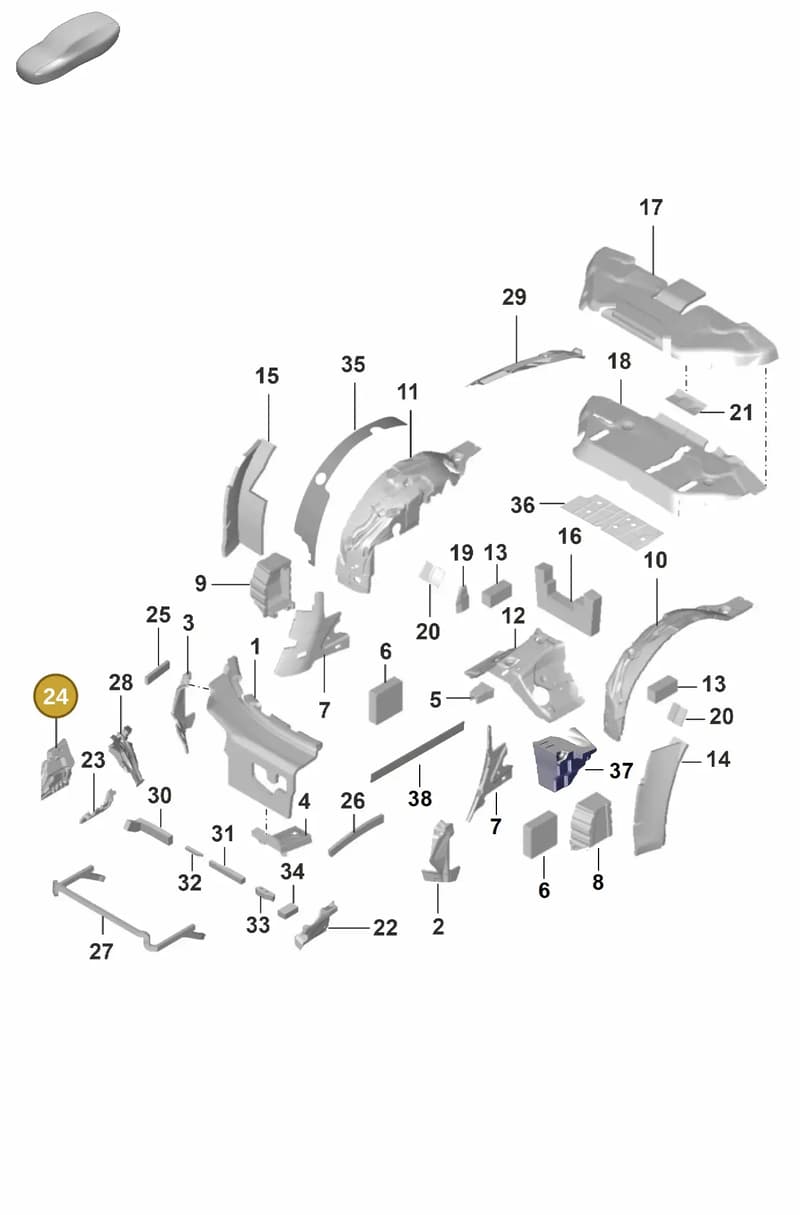 992867883C — Porsche 911 (2020-2022) diagram p53807810, position 24
