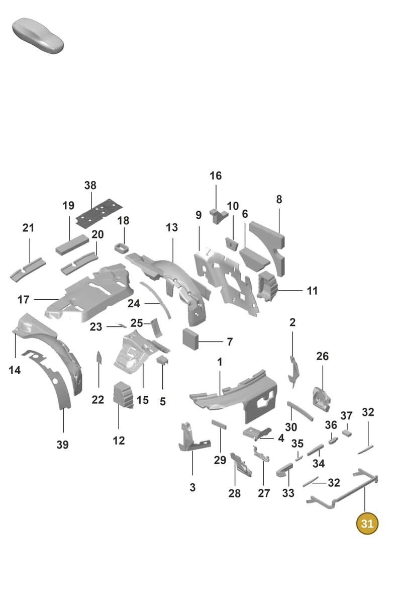 992867897A — Porsche 911 (2020-2022) diagram p53807800, position 31