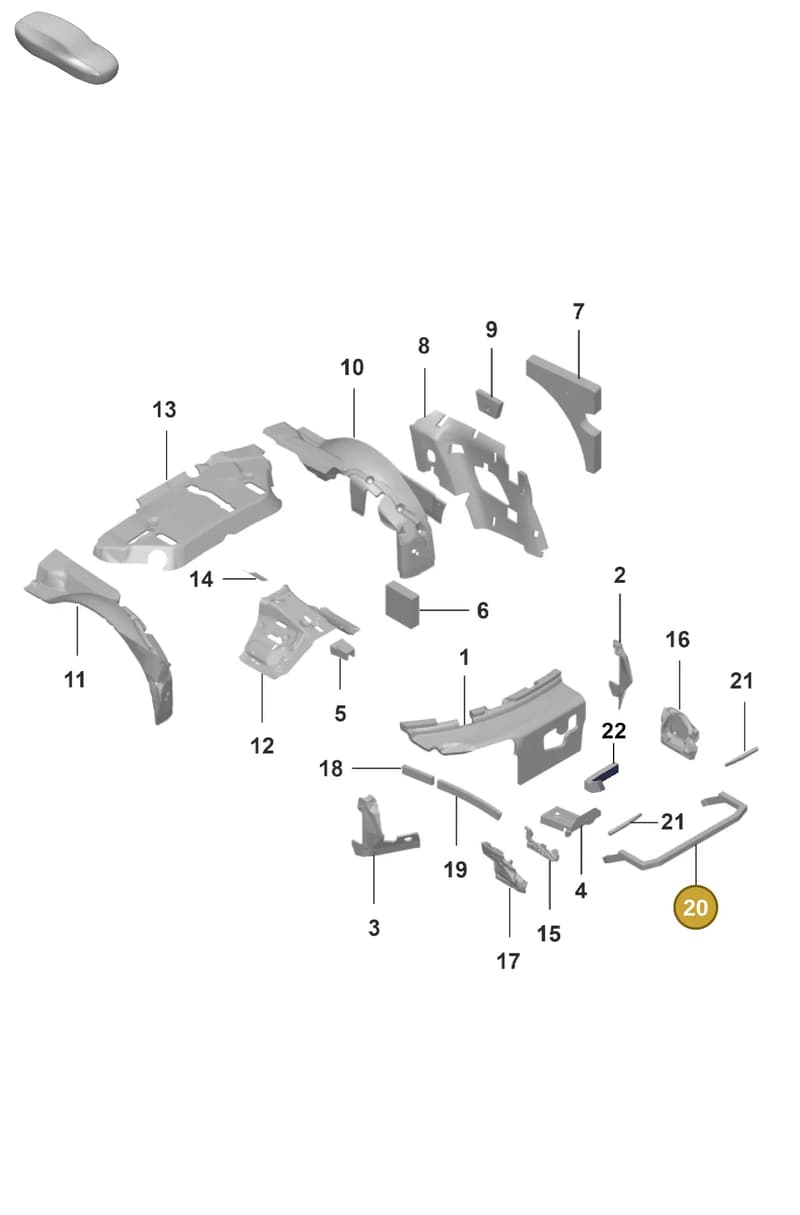 992867897A — Porsche 911 (2021-2022) diagram p59807800, position 20