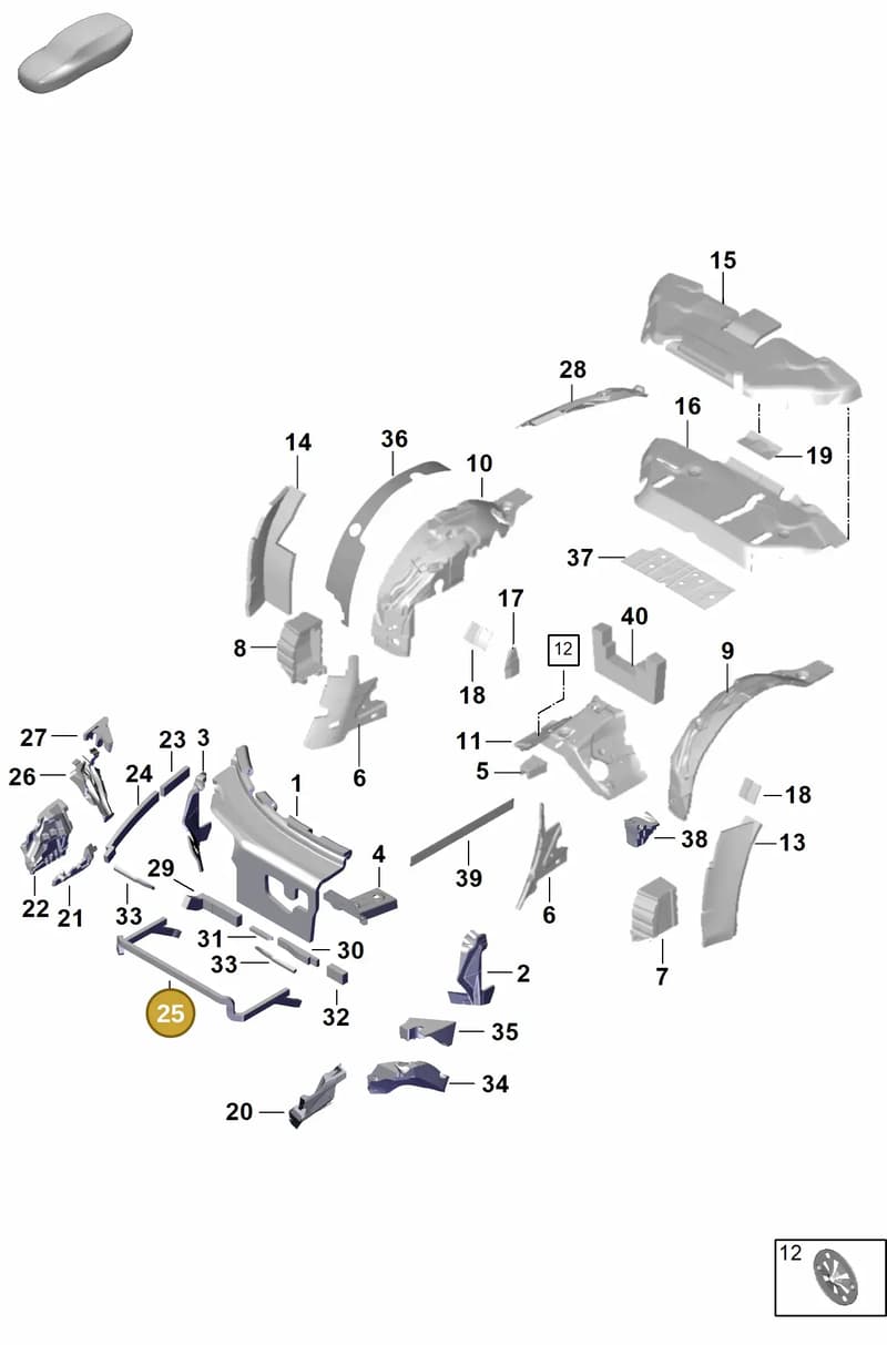 992867897A — Porsche 911 (2024-2025) diagram p63807450, position 25