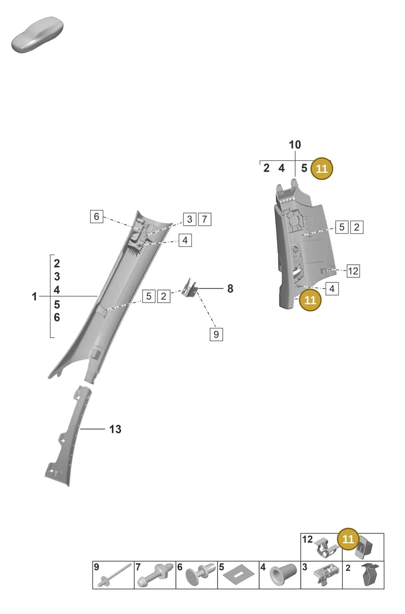 992867971 — Porsche 911 (2021-2022) diagram p53807200, position 11