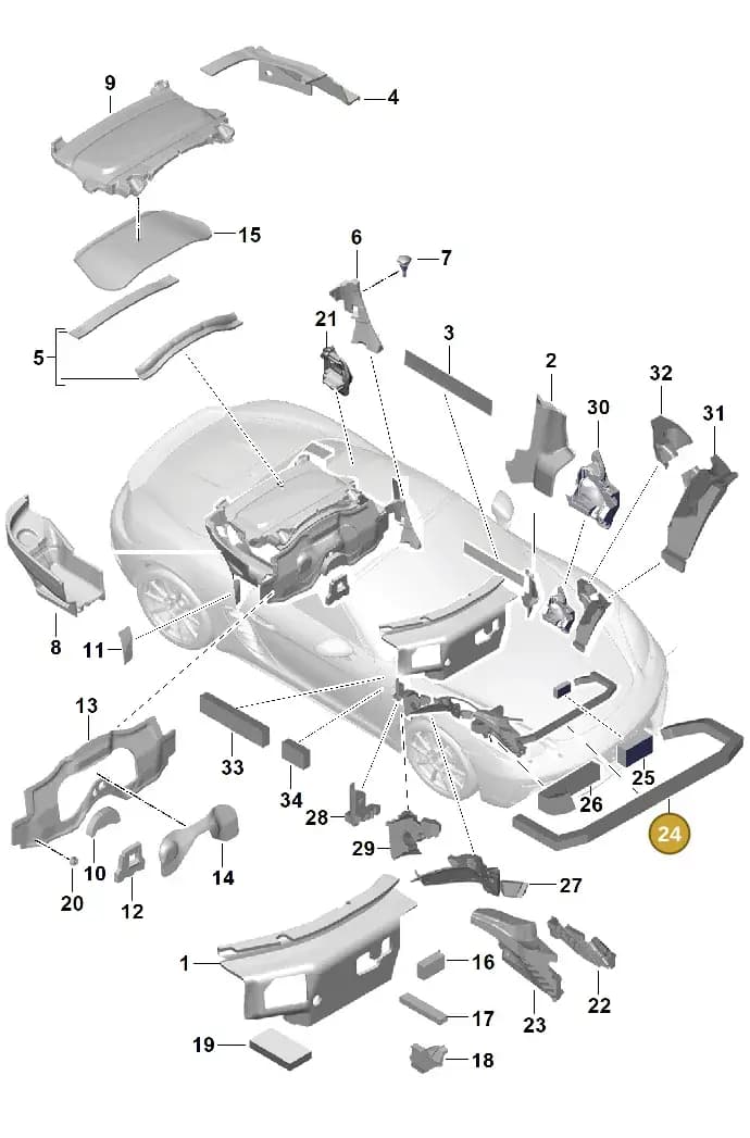 992868283A — Porsche Boxster (2016-2019) diagram p48807080, position 24