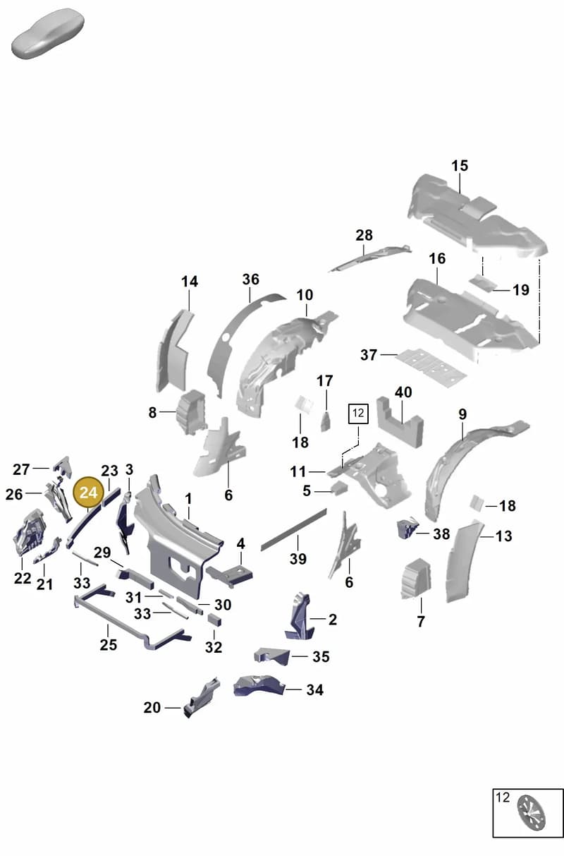 992868547A — Porsche 911 (2024-2025) diagram p63807450, position 24