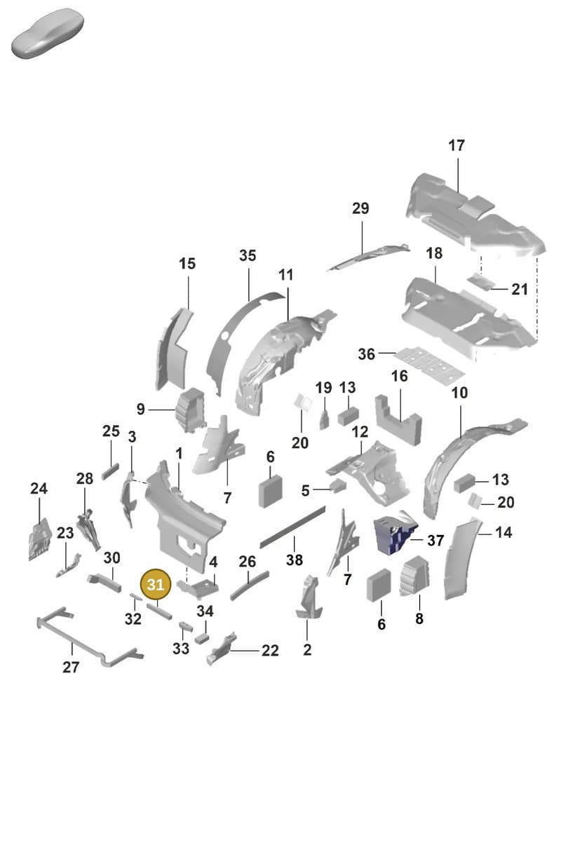 992868893 — Porsche 911 (2020-2022) diagram p53807810, position 31