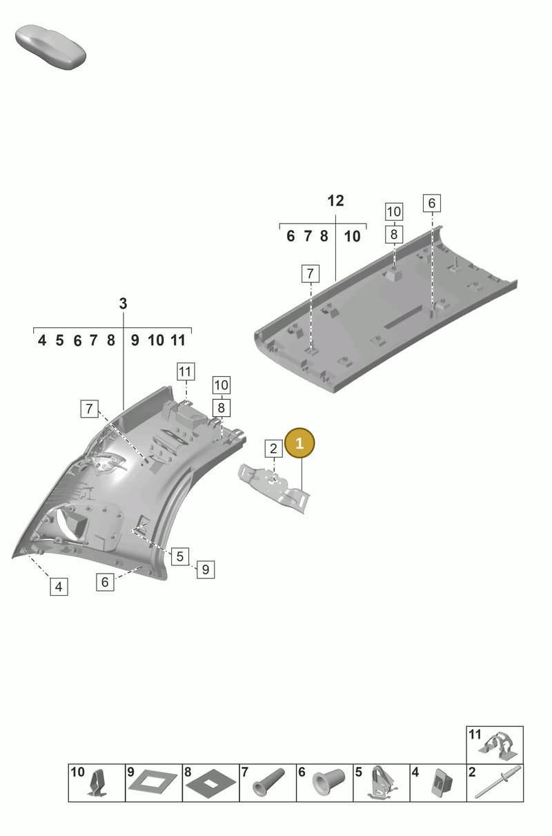 992869505 — Porsche 911 (2024-2025) diagram p53807220, position 1