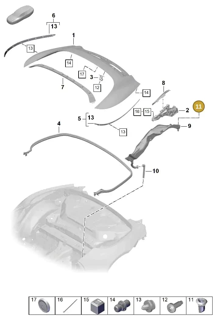 992871418A — Porsche 911 (2024-2025) diagram p63811060, position 11