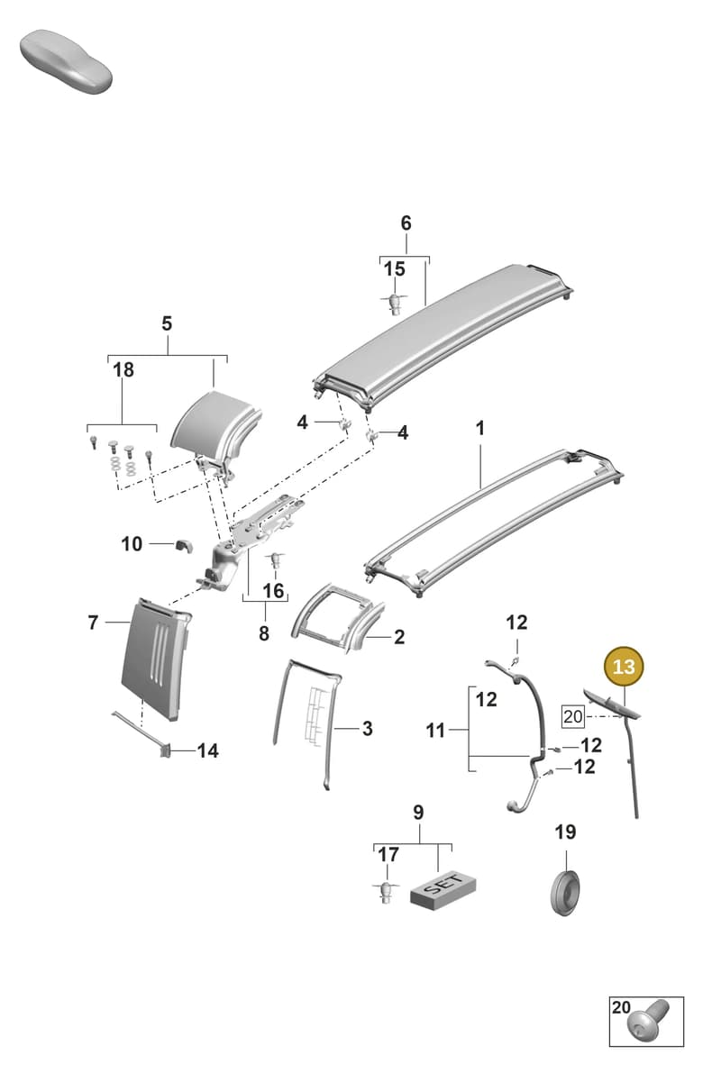 992872246A — Porsche 911 (2024-2025) diagram p53811410, position 13