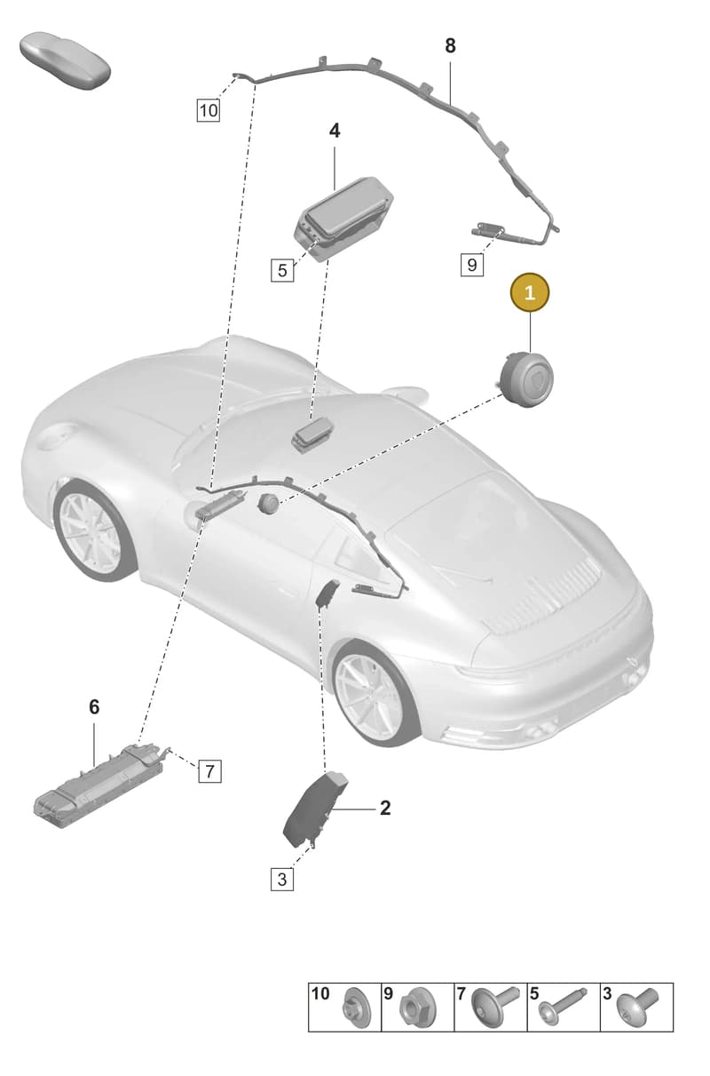 992880201ADI45 — Porsche 911 (2020-2022) diagram p53812050, position 1