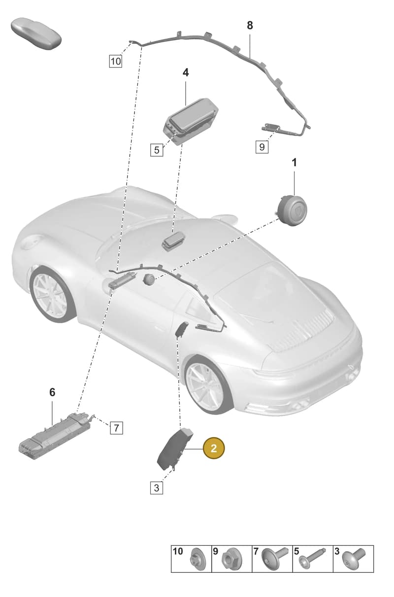 992880241G — Porsche 911 (2020-2022) diagram p53812050, position 2