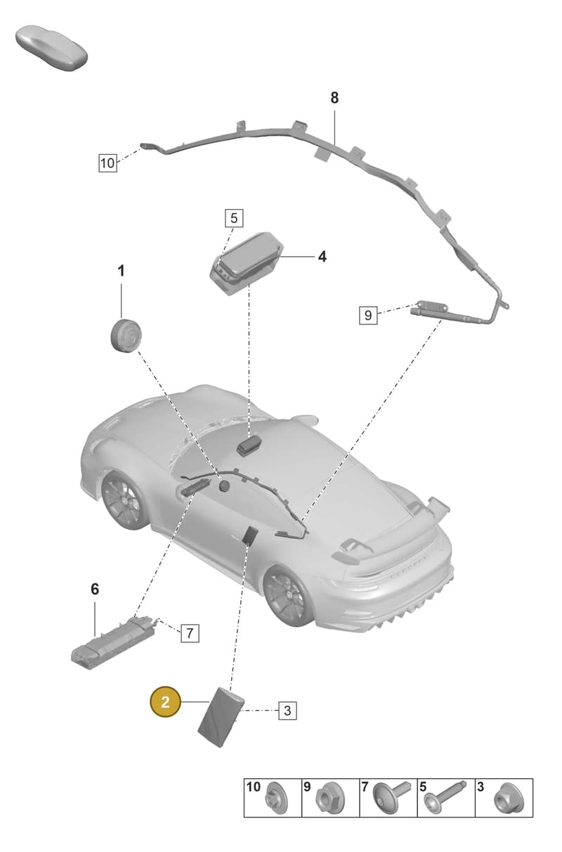 992880241G — Porsche 911 (2021-2022) diagram p59812050, position 2