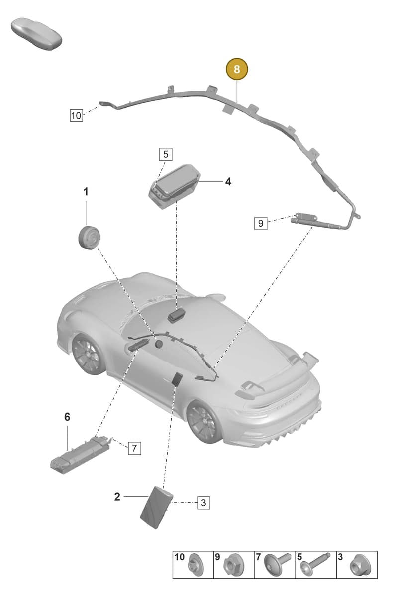992880742E — Porsche 911 (2021-2022) diagram p59812050, position 8