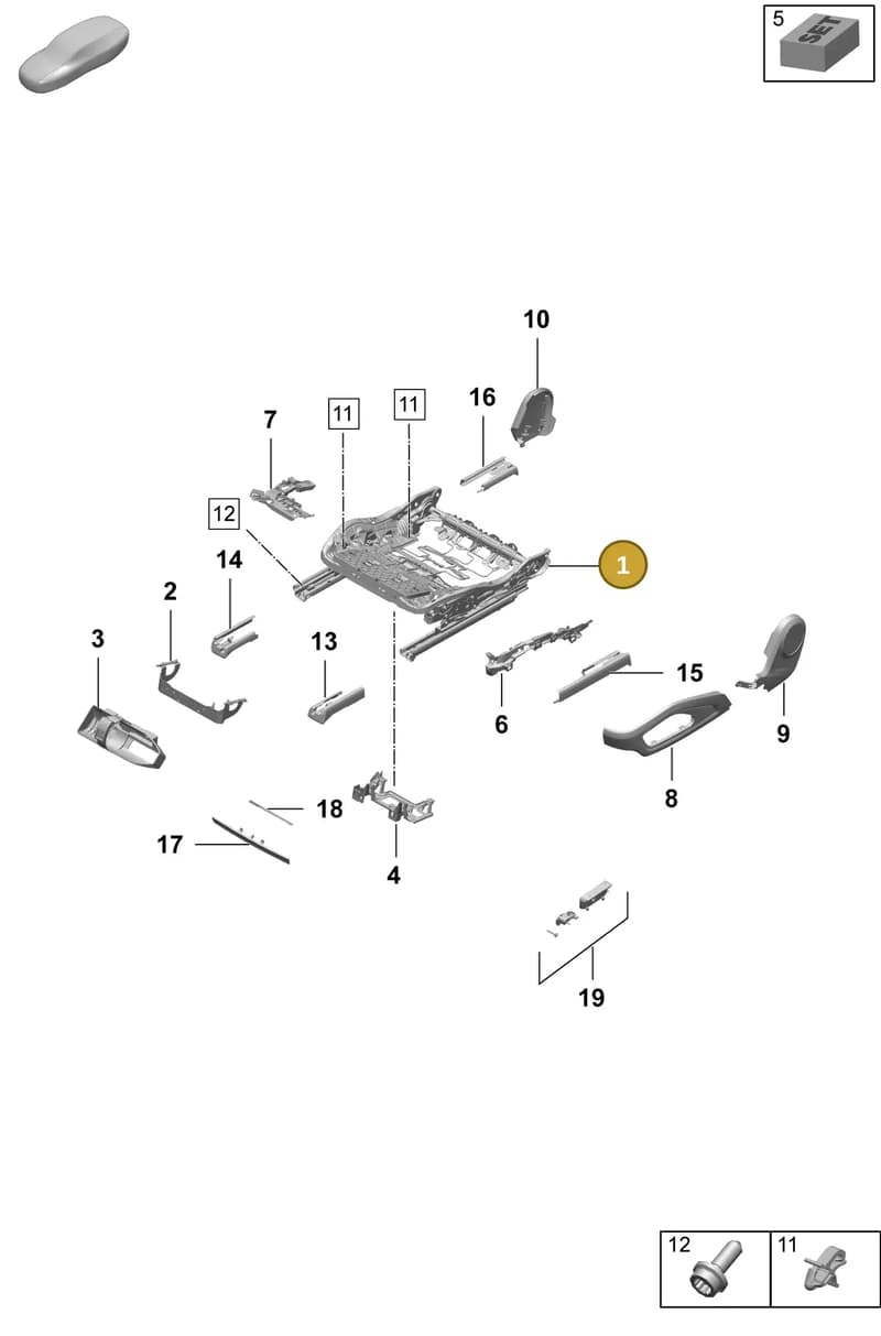 992881106G — Porsche Taycan Sport Turismo (2023-2025) diagram p64817120, position 1