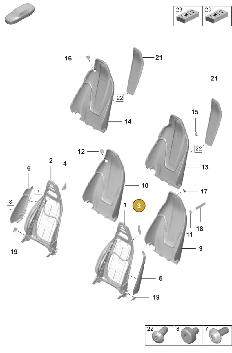 992881363C — Porsche 911 (2021-2022) diagram p53817000, position 3