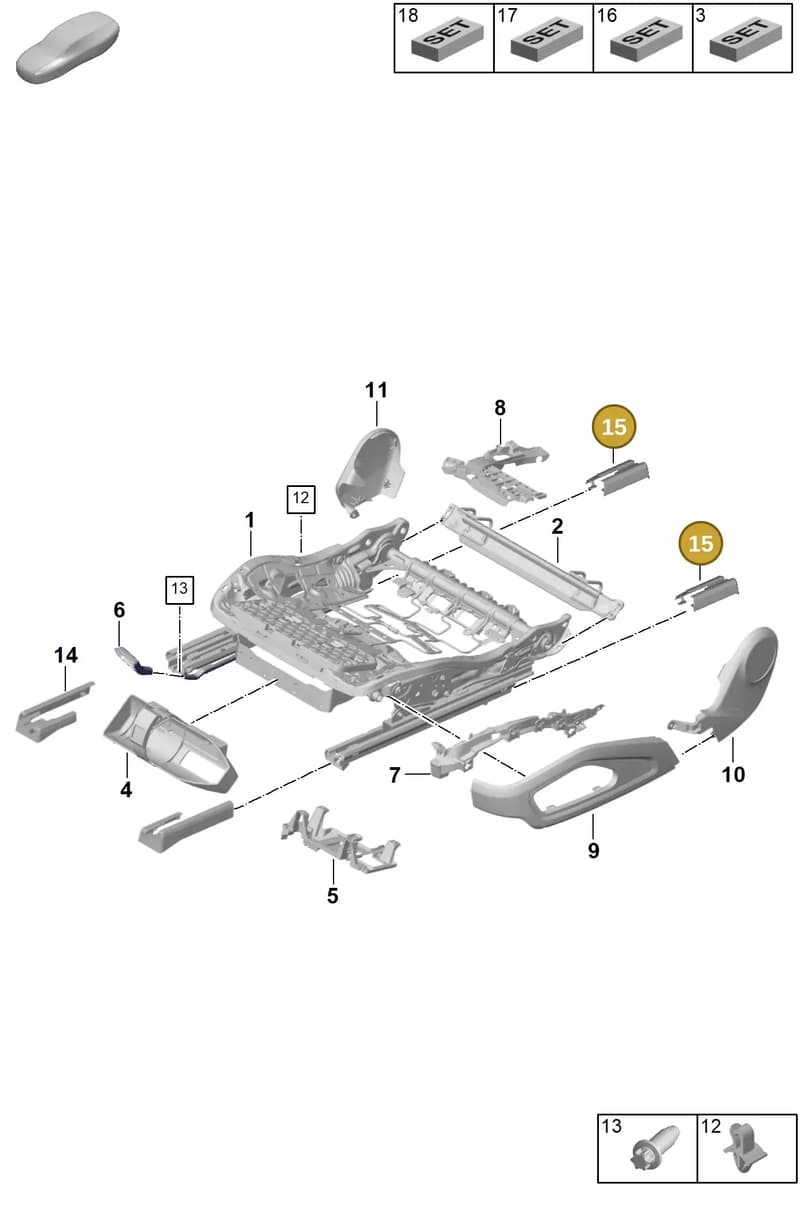 992881478A1E0 — Porsche 911 (2024-2025) diagram p63817100, position 15
