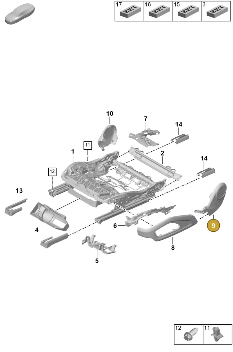 992881607A1E0 — Porsche 911 (2024-2025) diagram p63817120, position 9
