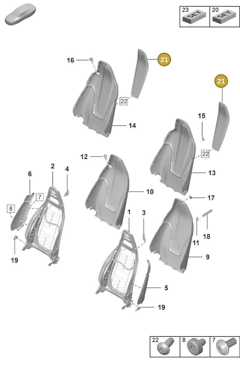 992881797AUP0 — Porsche 992 Sport Classic (2020-) diagram p53817000, position 21
