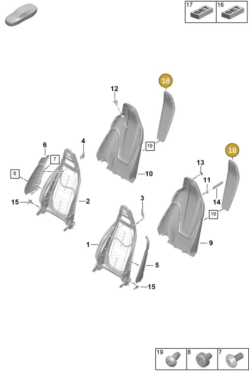 992881797BFO6 — Porsche 992 Carrera Coupe (2024-) diagram p63817020, position 18