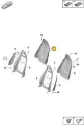 992881972BOQ9 Porsche Backrest Cover (Iceland Green OQ9)
