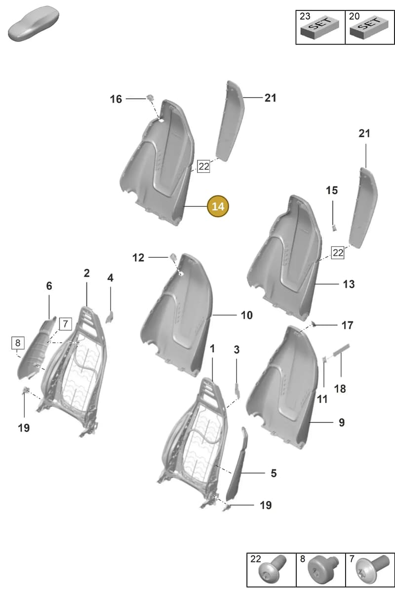 992881972DOS8 — Porsche GT3 RS (2021-) diagram p53817000, position 14