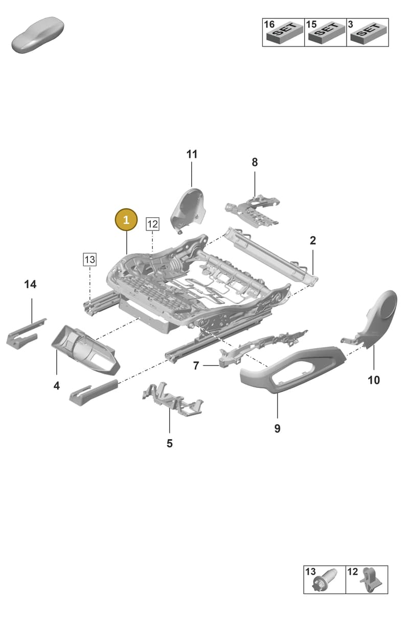 992882025Y — Porsche 911 (2021-2022) diagram p53817100, position 1