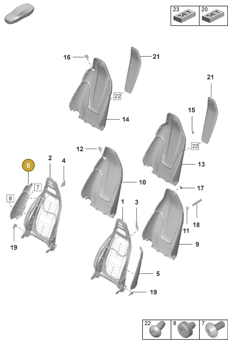 992882354A — Porsche 911 (2021-2022) diagram p53817000, position 6