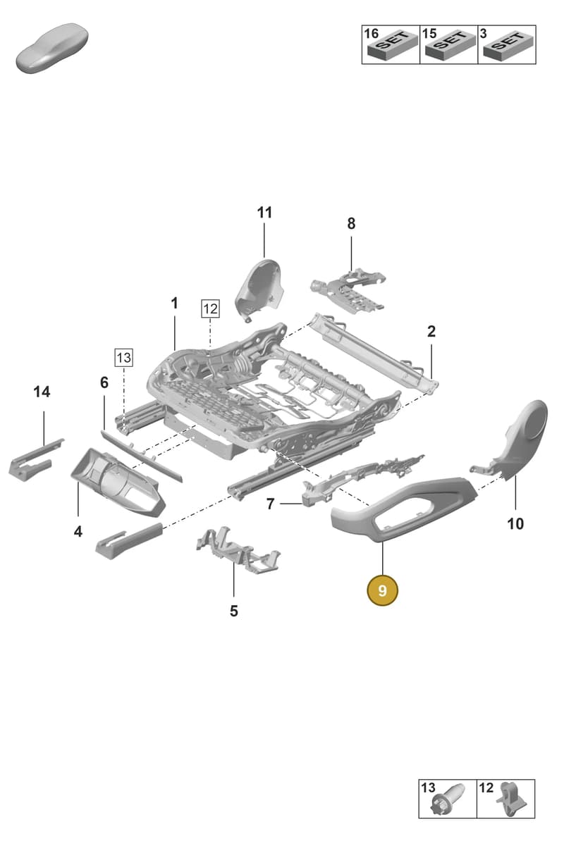 992882523OS8 — Porsche GT3 RS (2021-) diagram p53817120, position 9