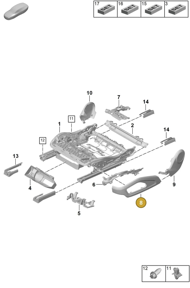 992882523OS8 — Porsche 992 Carrera Coupe (2024-) diagram p63817120, position 8