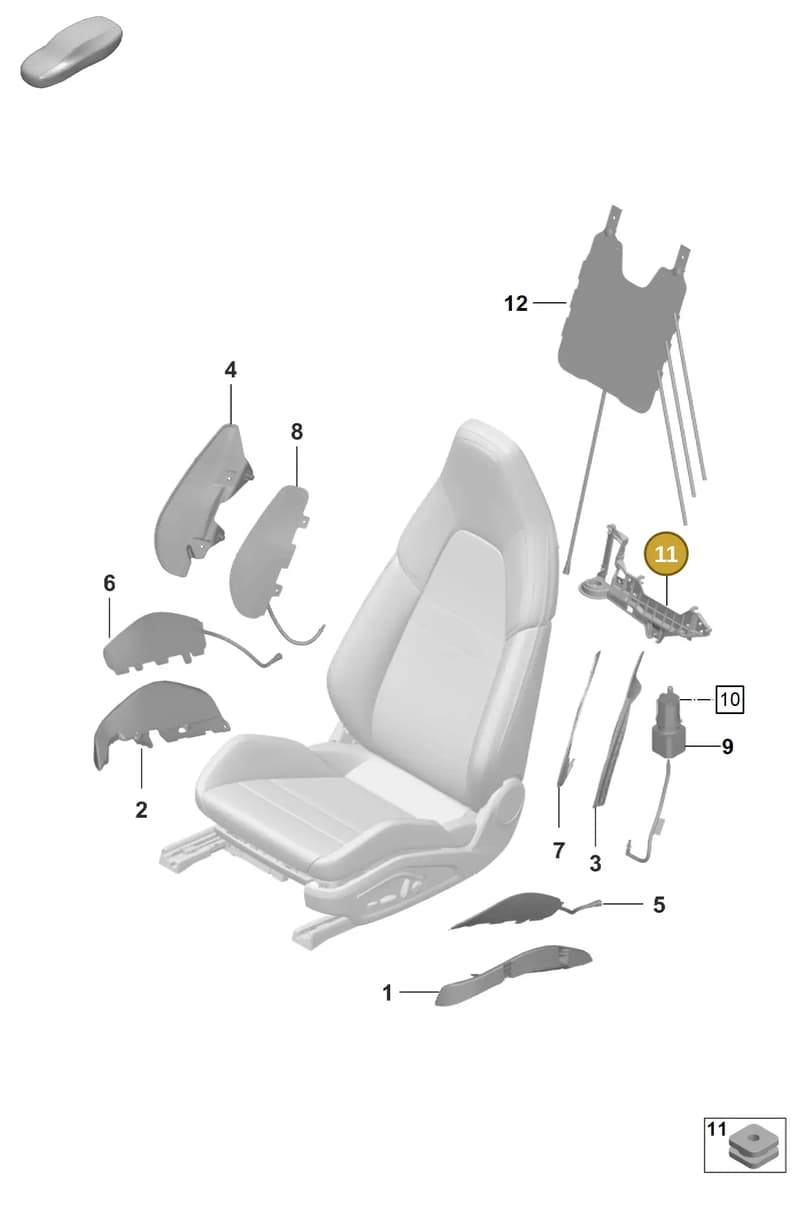 992882607A — Porsche 911 (2021-2022) diagram p59817620, position 11