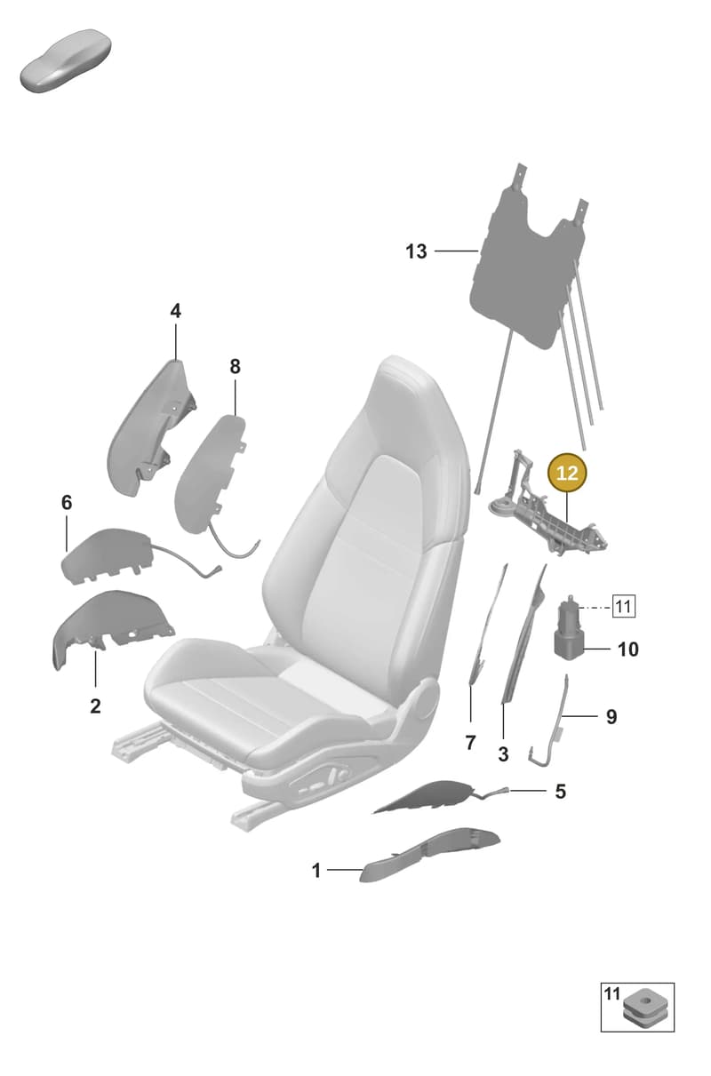 992882607 — Porsche 911 (2018-2024) diagram p53817620, position 12