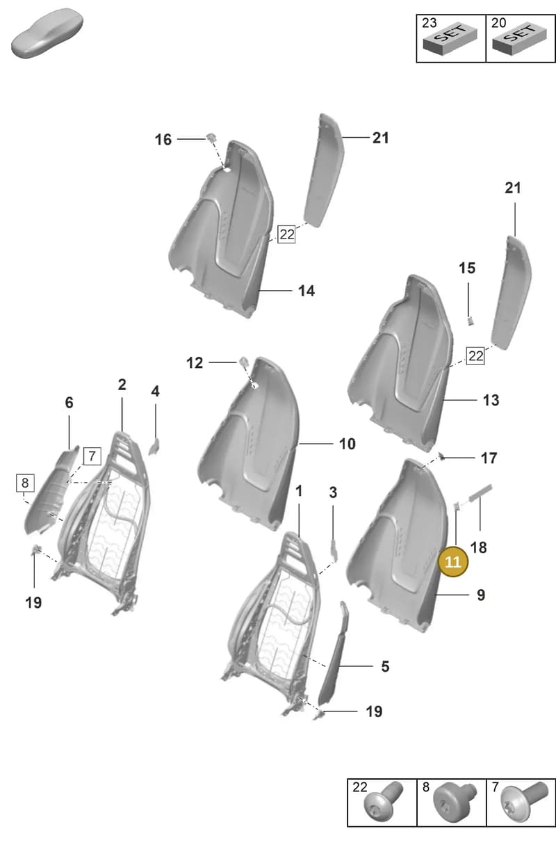 992882641COS8 — Porsche 992 Sport Classic (2020-) diagram p53817000, position 11