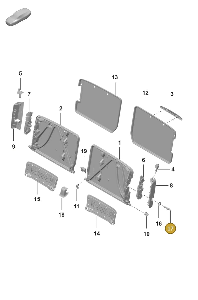 992885731A — Porsche 911 (2018-2024) diagram p53818000, position 17