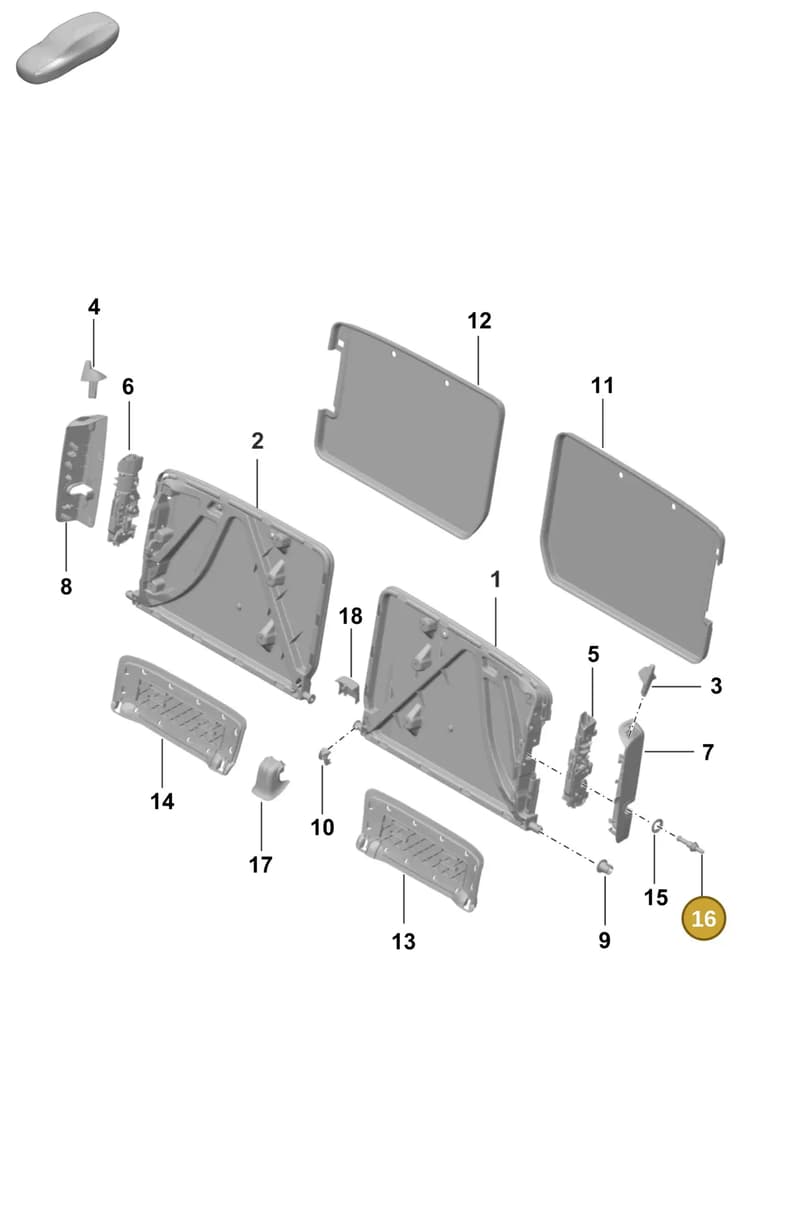 992885731A — Porsche 911 (2020-2022) diagram p57818000, position 16