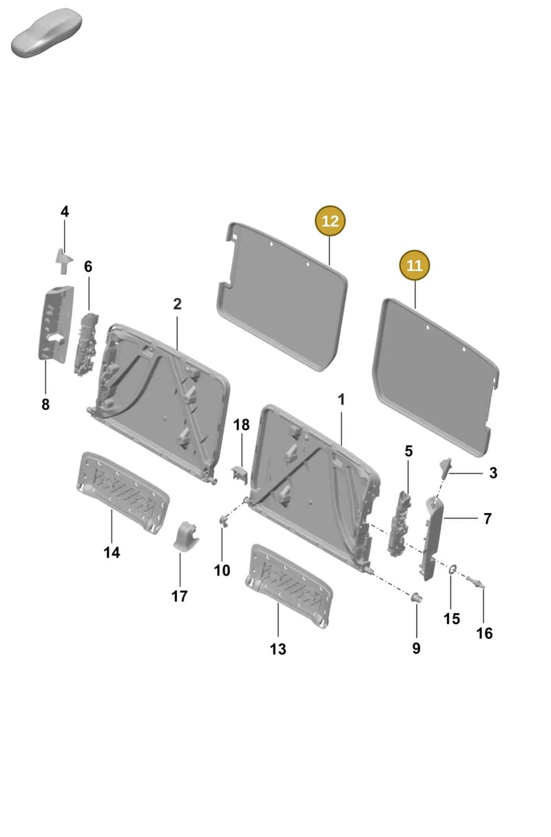 992885788AOU6 — Porsche 992 Sport Classic (2020-) diagram p57818000, position 11+12