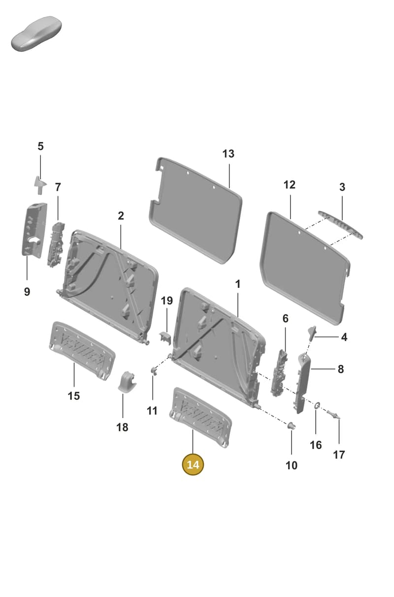 992886265 — Porsche 911 (2018-2024) diagram p53818000, position 14