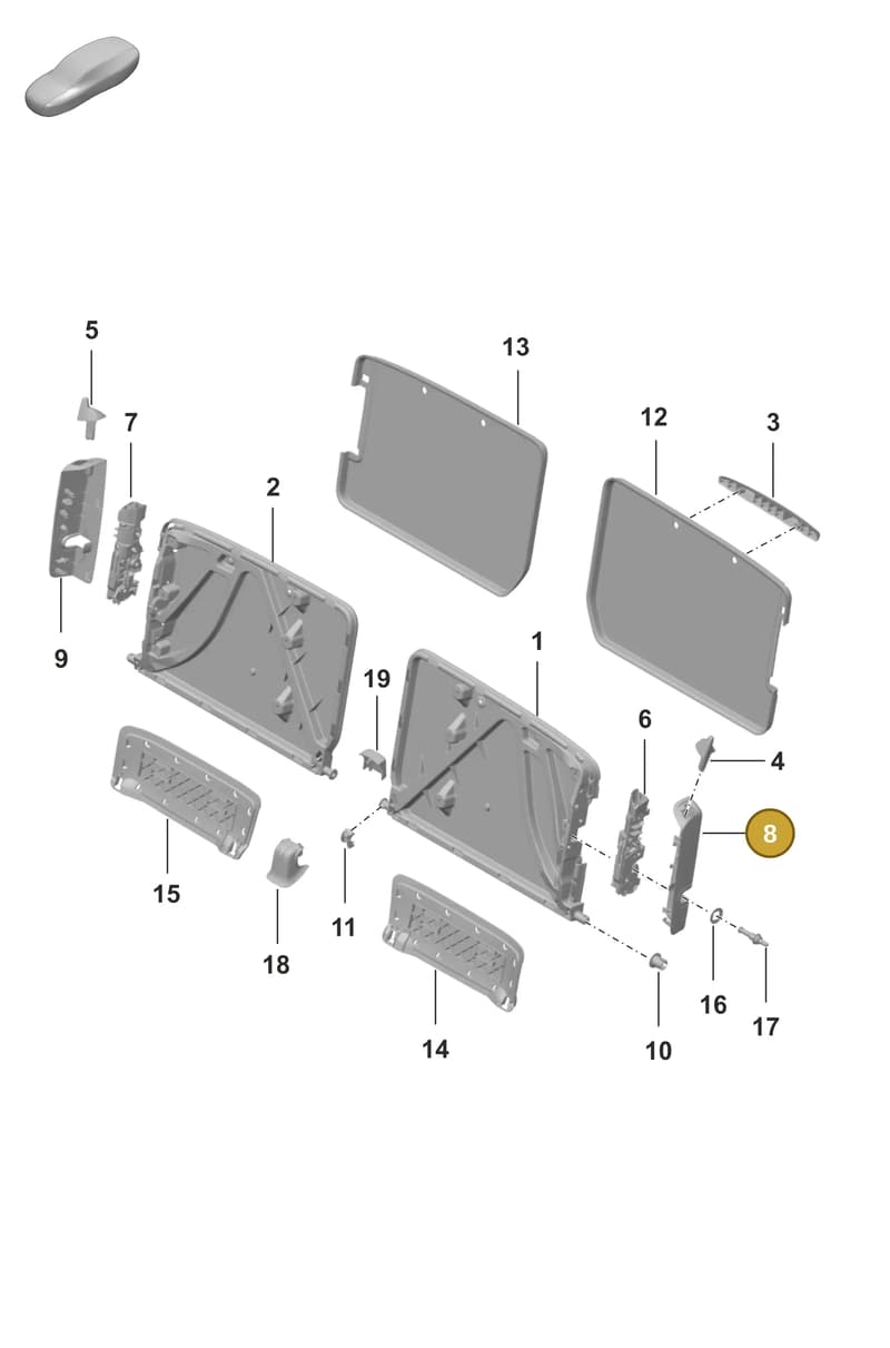 9928867431E0 — Porsche 911 (2018-2024) diagram p53818000, position 8