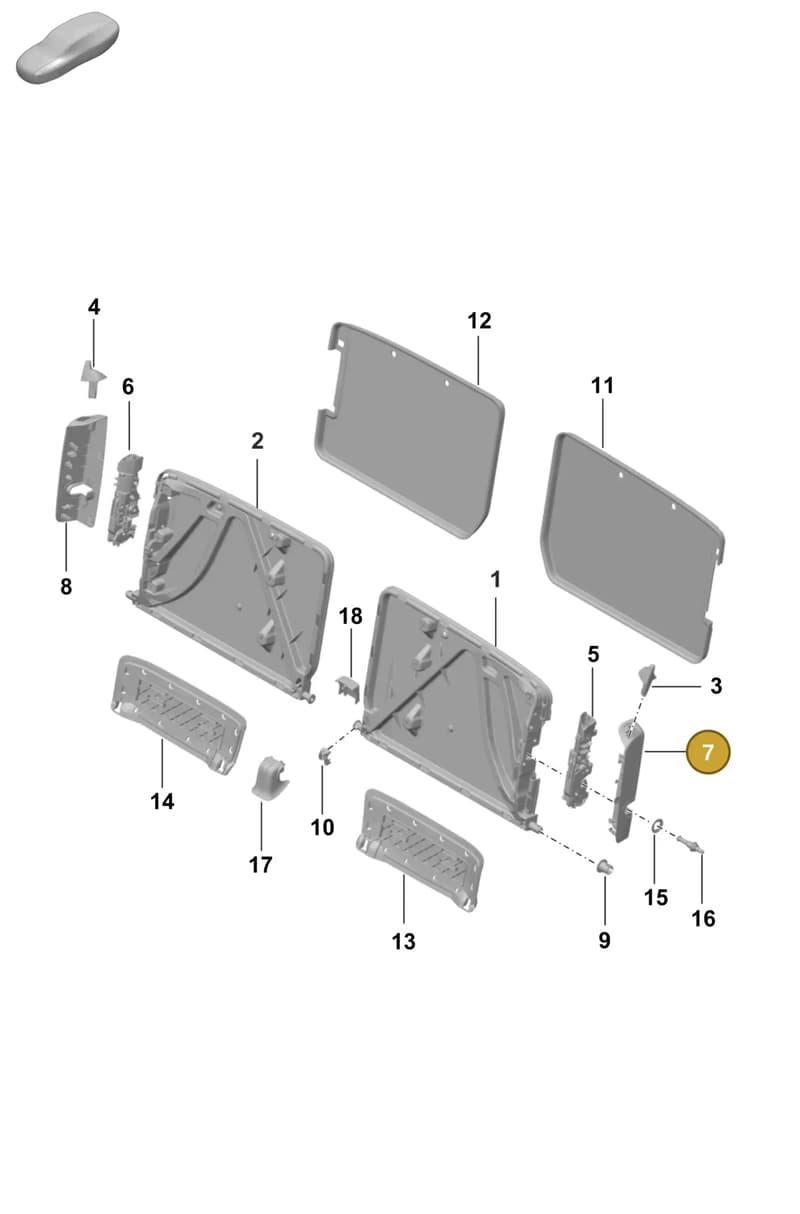 9928867431E0 — Porsche 992 Sport Classic (2020-) diagram p57818000, position 7