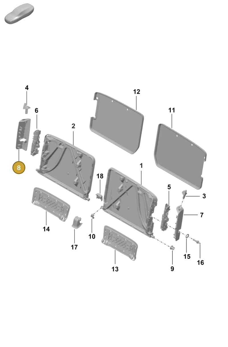 9928867441E0 — Porsche 992 Sport Classic (2020-) diagram p57818000, position 8