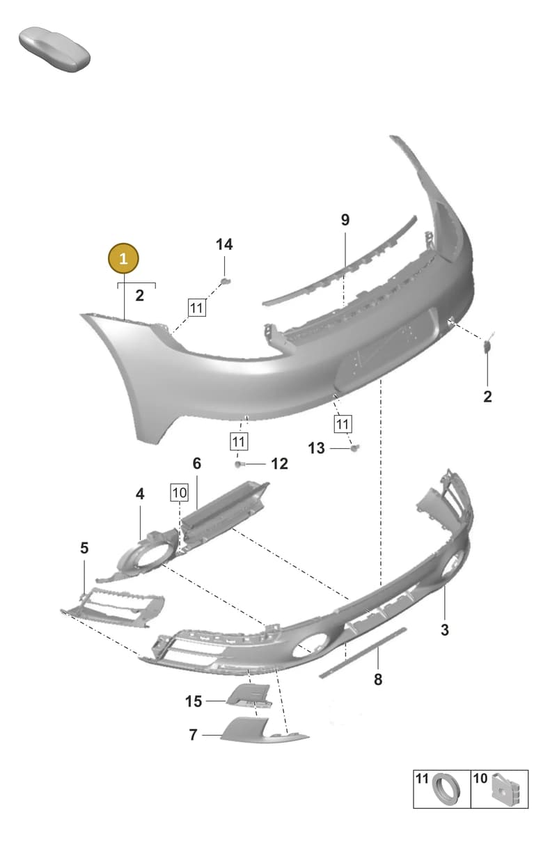 992898014AA — Porsche 911 (2018-2024) diagram p53802610, position 1