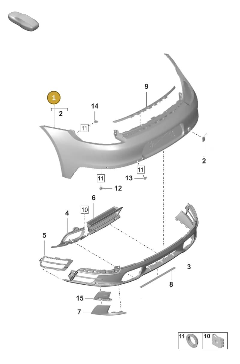 992898014AB — Porsche 911 (2018-2024) diagram p53802510, position 1