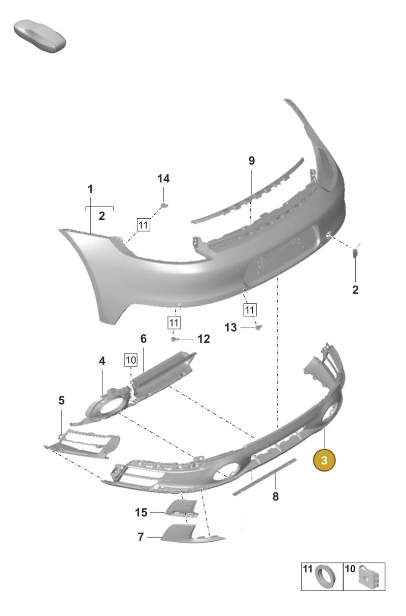 992898014AN — Porsche 911 (2018-2024) diagram p53802610, position 3