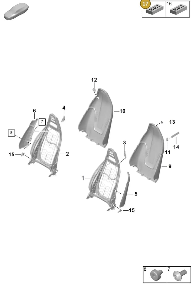 992898054A — Porsche 911 (2024-2025) diagram p63817000, position 17