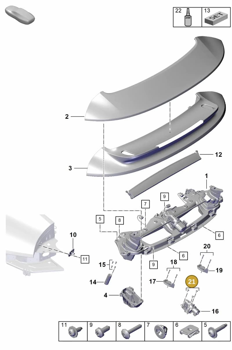 992898056A — Porsche 911 (2020-2022) diagram p57803150, position 21