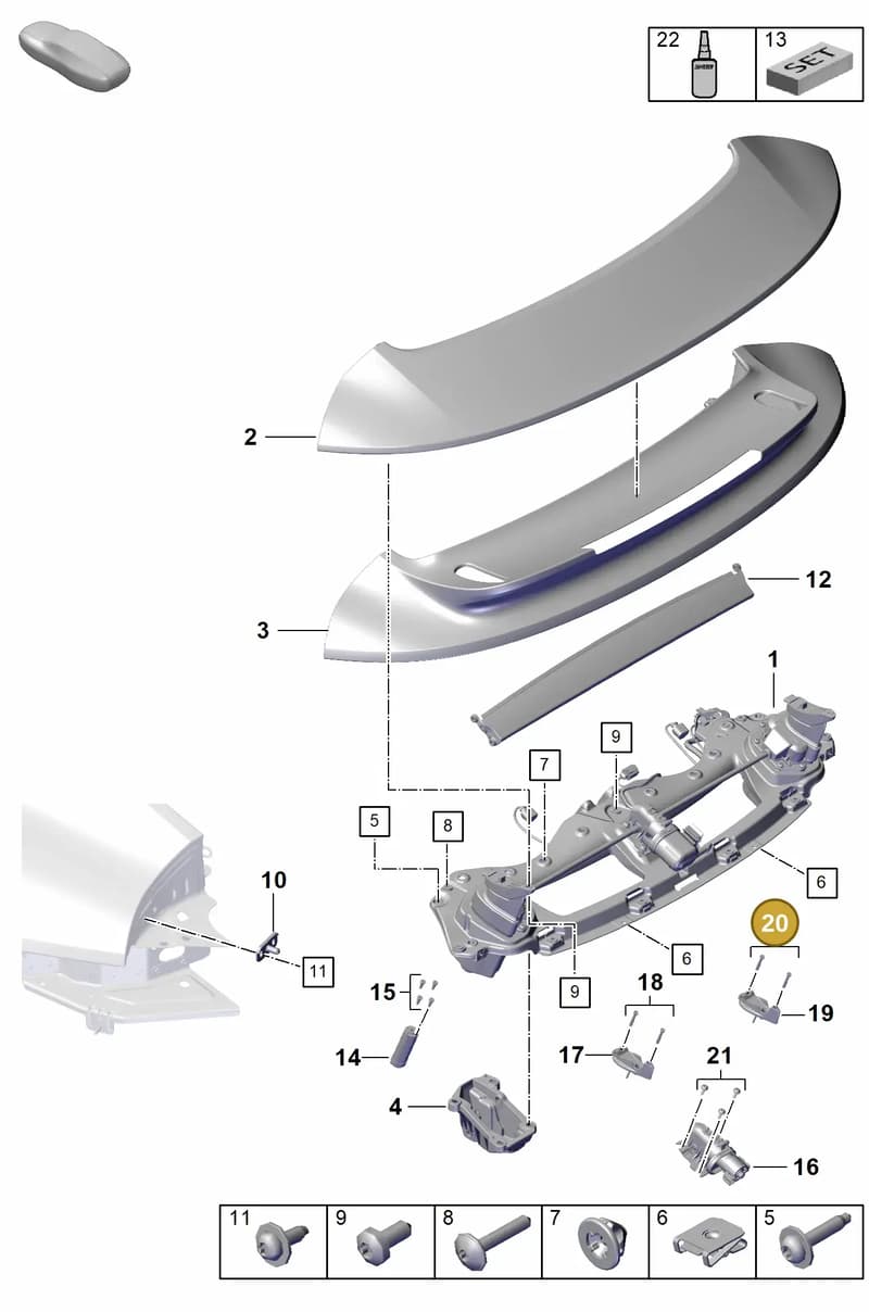 992898056C — Porsche 911 (2020-2022) diagram p57803150, position 20
