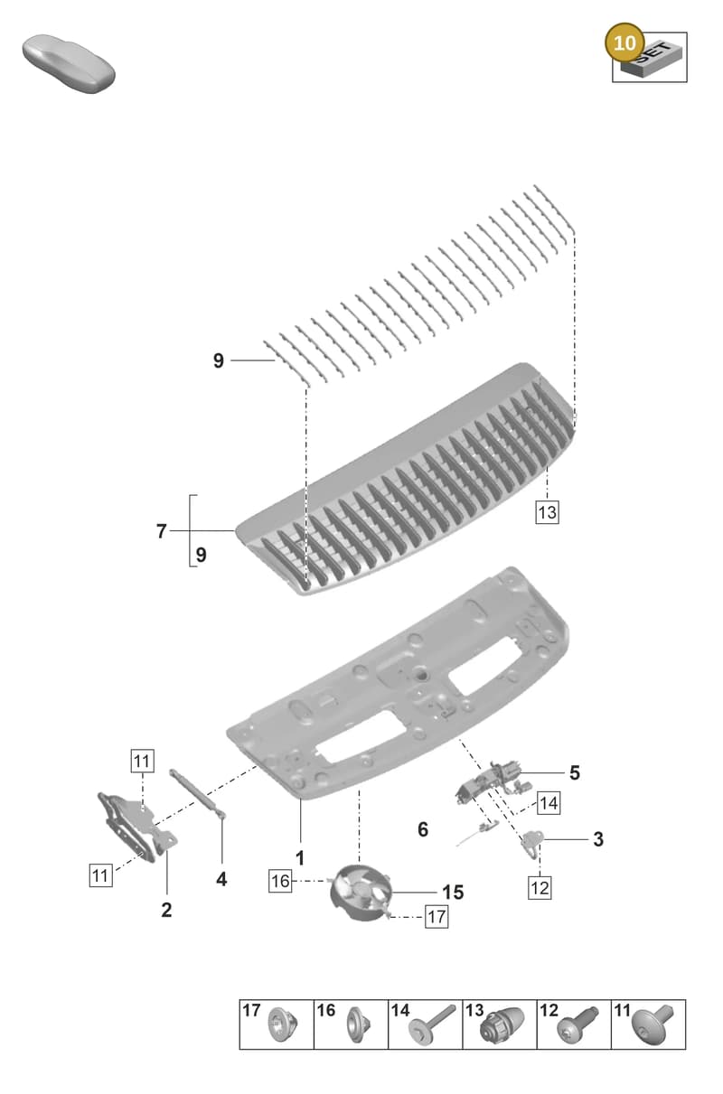 992898070A — Porsche 911 (2018-2024) diagram p53803120, position 10