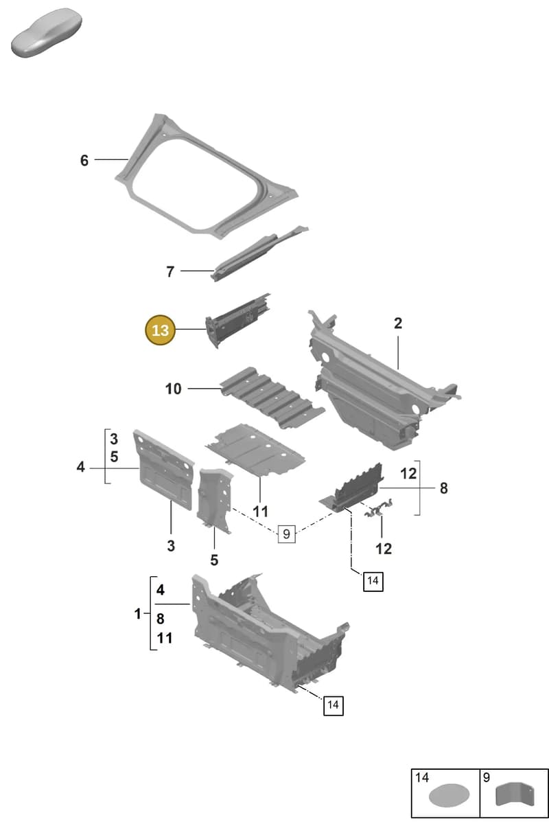 992898101AGRV — Porsche 992 Sport Classic (2020-) diagram p53801100, position 13
